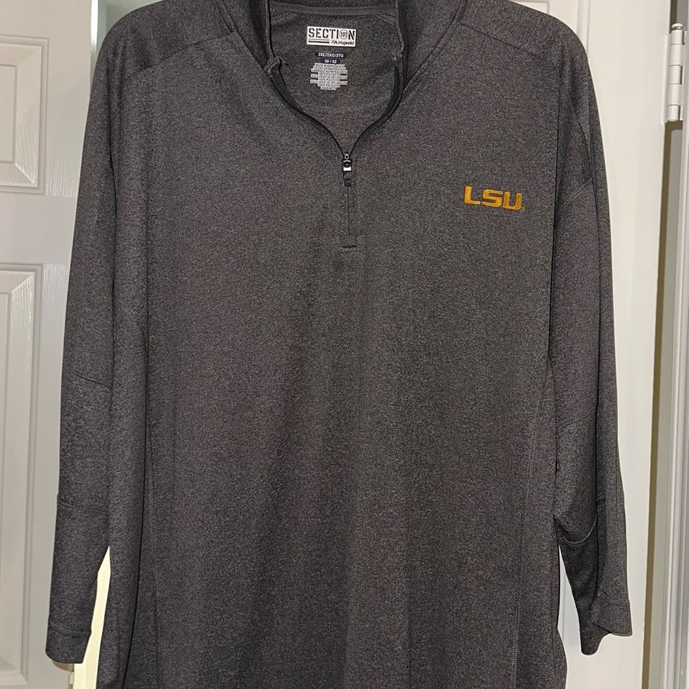 LSU Tigers Majestic Charcoal quarter Zip-Up Jacket